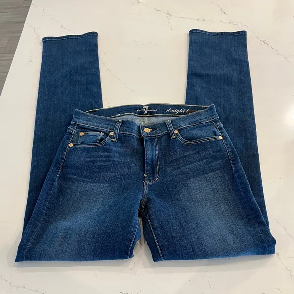 7 for all mankind Straight Leg Jeans Size 28‎ - Image 3