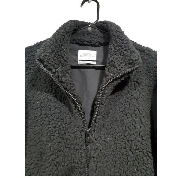 Urban Outfitters Women's Fleece Teddy Coat Jacket Fuzzy Black Soft Sherpa Sz M - Image 4