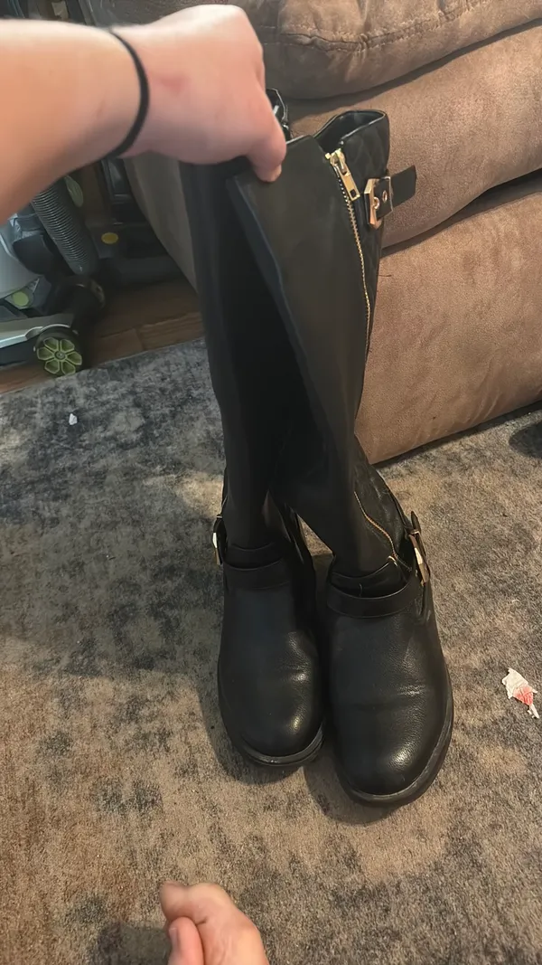 Black thigh high boots Size 7.5 - Image 2
