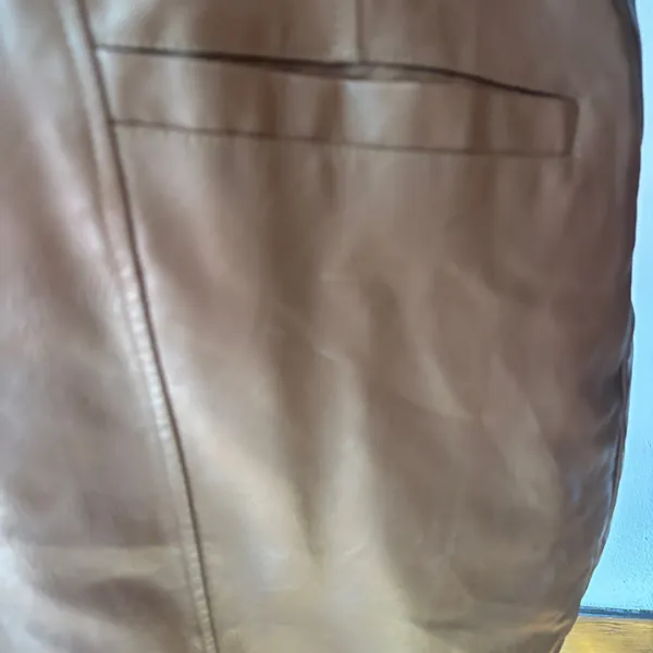 Baccini Brown Faux Leather + Fur Trim Coat - Image 3