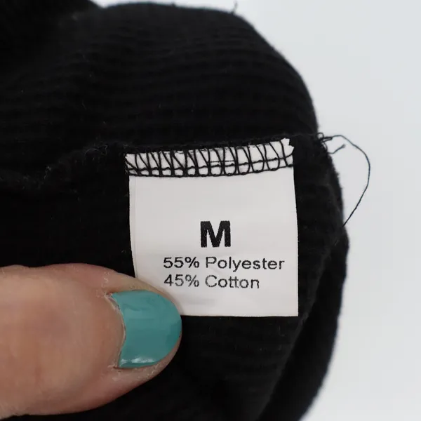 Shorts Womens Medium Black Waffle Knitted Ribbed Slash Pockets Drawstring Waist - Image 4