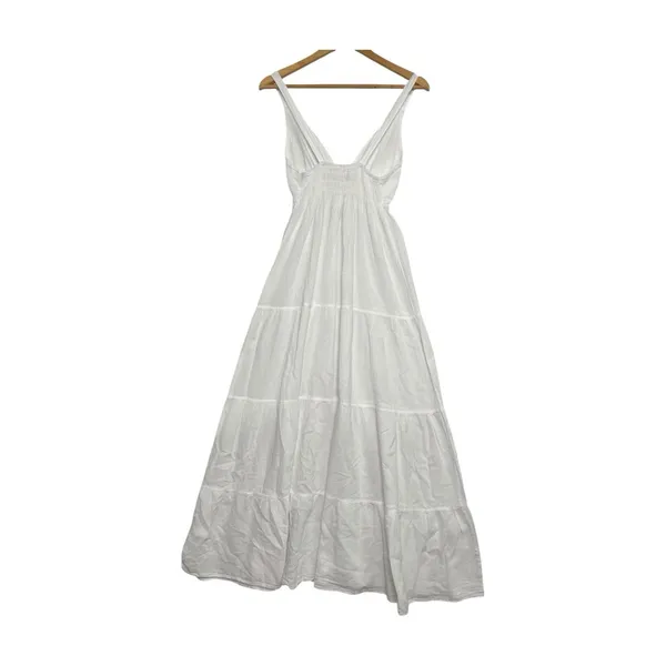 New Seaspice Maxi Dress Womens Small White Peruvian Cotton Sleeveless Boho Beach - Image 2