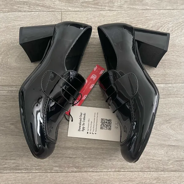 NEW CIDER black chunky heeled loafers - 8.5 - Image 5