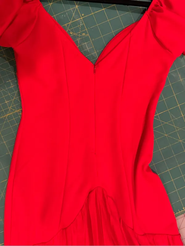 ASOS Red Flutter Sleeve V-Neck Maxi Gown - Image 10