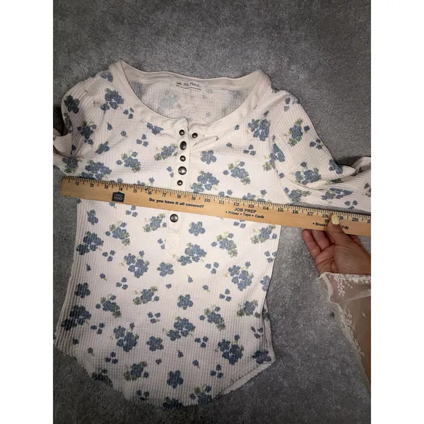 We The Free Free People Everest Floral Thermal Henley Long Sleeve Top - Image 8