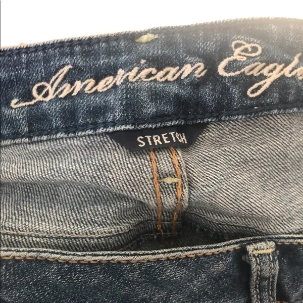 American Eagle Slim Old School Stretch Jean Med Wash Size 12X31 Mid Rise - Image 5