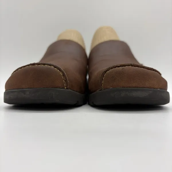 Timberland Womens 6 Shoe Slip On Mule Slide Brown Leather Casual Comfort‎ Heel - Image 9