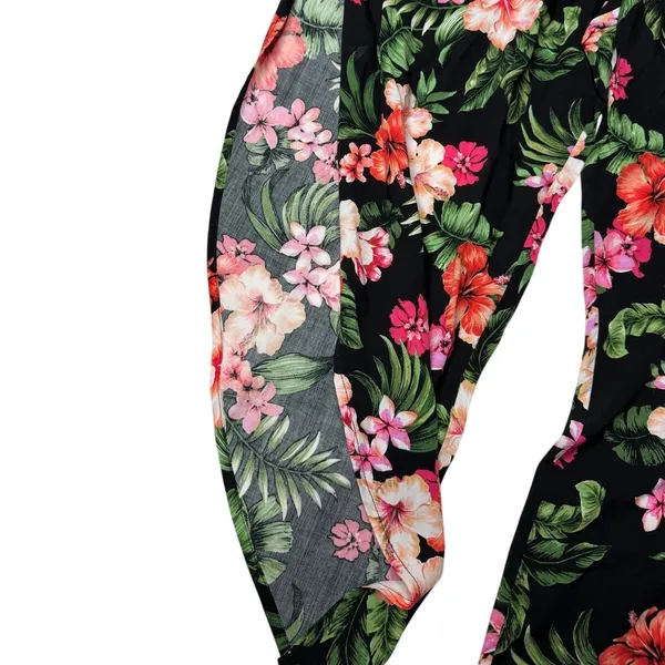 Bar III Black Tropical Floral Strapless Split Leg Jumpsuit Medium - Image 7