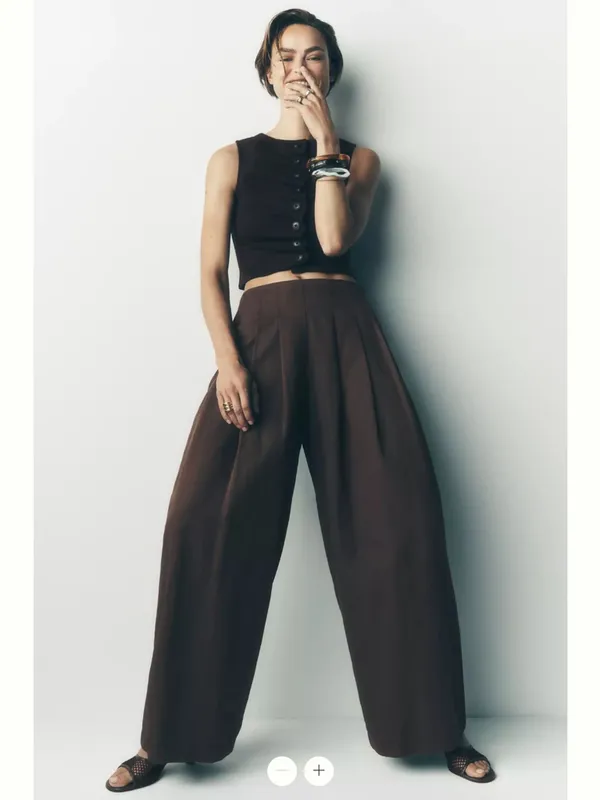 Anthropologie Maeve Pleated Barrel Trousers - Image 5
