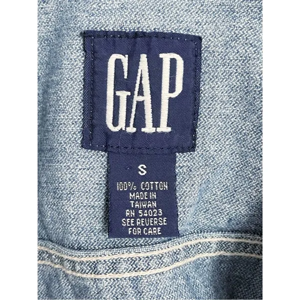 Vintage GAP Denim Vest Y2K Blue Jean Button Front Fitted Western Boho Size Small - Image 7