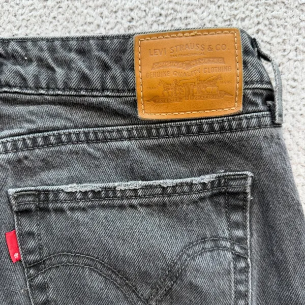 Levis Women W27 L30 Wide Leg Jeans Washed Black 100% Cotton A3566-0000 - Image 5