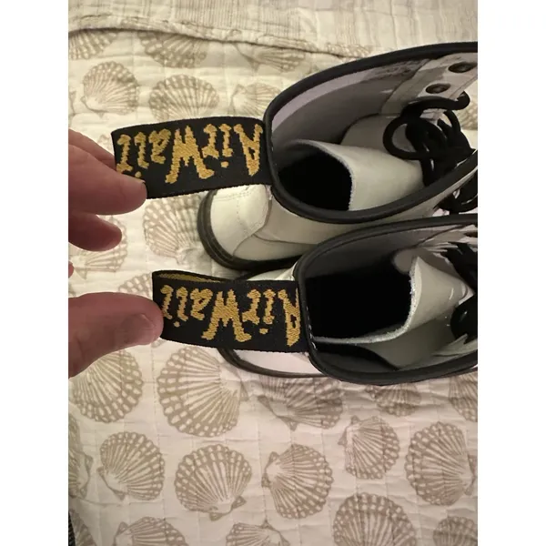 Dr. Martens Boots 101 YS Casual Lace-Up Ankle Smooth White Leather Womens Size 7 - Image 9
