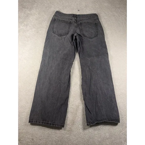 hollister low rose baggy jeans black washed size 10/30 - Image 5