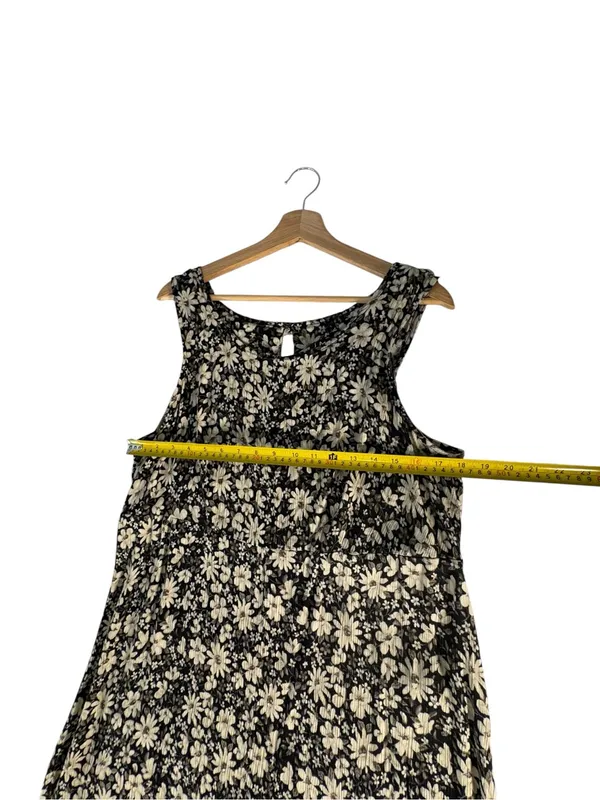 Vintage 90s More Jazz Size 18 Petite Daisy Floral Crinkle Midi Dress - Image 10