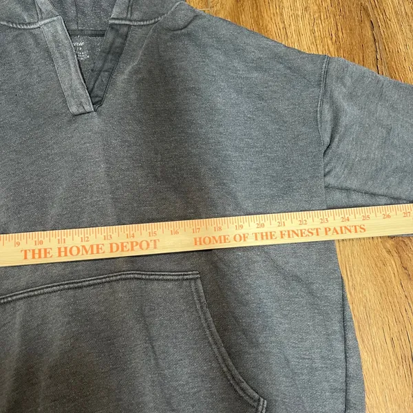 Aerie Charcoal Grey Pullover Hoodie‎ Womens S Oversized Faded Relaxed Sweatshirt - Image 8