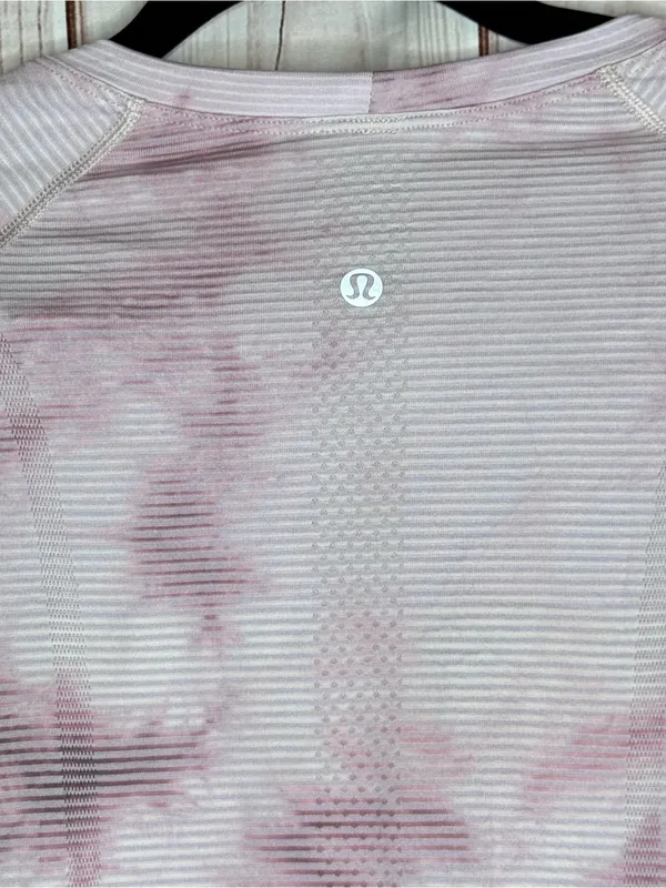 Lululemon | Shibori Pink Tie Dye Stripe Swiftly Tech Long Sleeve Shirt - Image 3