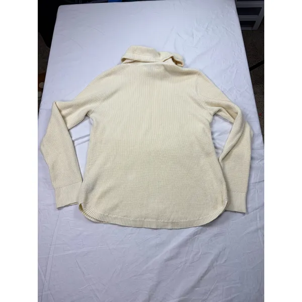 Ralph Lauren Lauren Jeans Co womens cream mock neck waffle knit sweater. Size M. minimal - Image 4