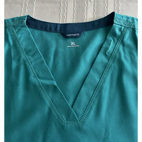 Carhartt Force Cross-Flex Women’s Scrub Top XL Green Medical Dentist Tech NWT - Image 11