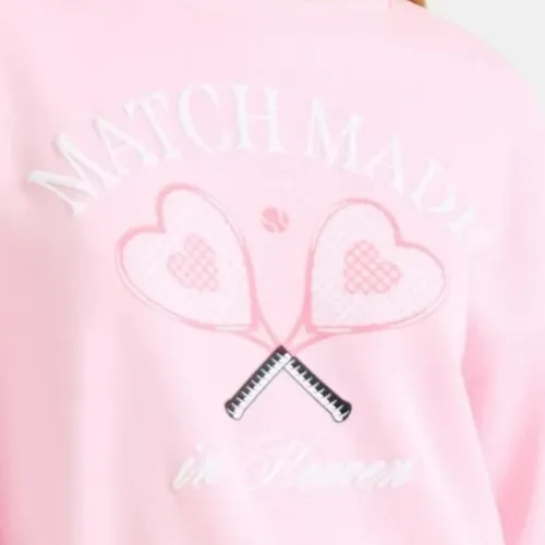 Valentines Day Womens Sweatshirt Size XL Pink Match Made In Heaven Fleece Cozy - Image 6
