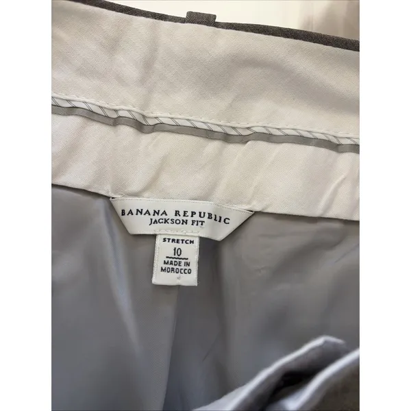 Banana Republic Jackson Fit Trouser Womens 10 Brown Wool Stretch Pants Size 10 - Image 4