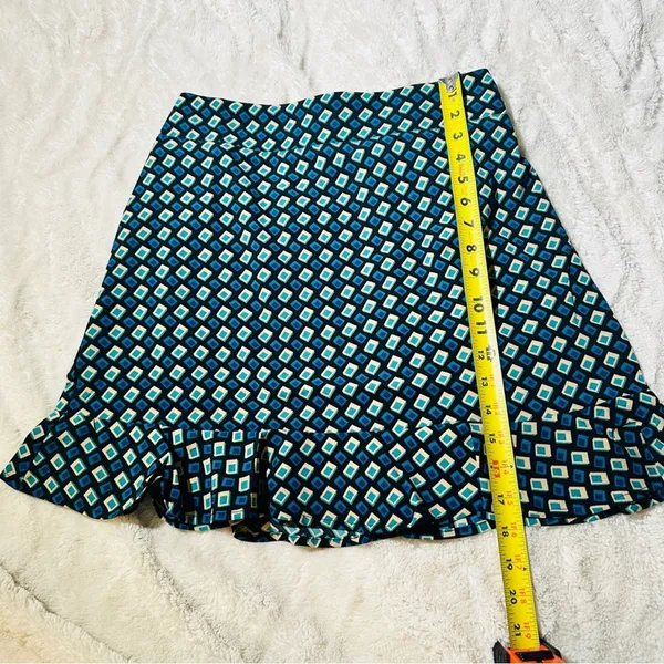 Band of Gypsies Colette Teal Geometric Mini Skirt Size M Cottagecore - Image 11