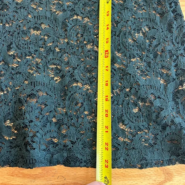 Ann Taylor LOFT Dark Green See Through Lace 3/4 Bell Sleeves Blouse‎ Size M - Image 10