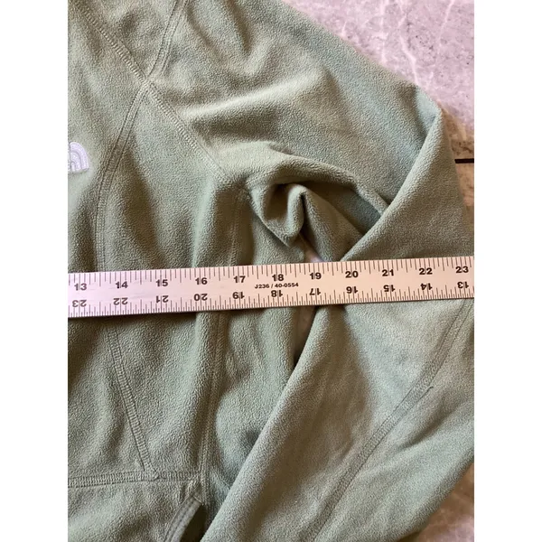 The North Face TKA 100 Fleece Full Zip Hoodie Sage Green Womens Large L - Image 4