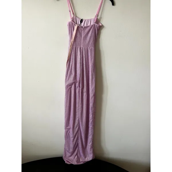 Oh Polly La Rochette Embellished Bandeau Cowl-Waist Maxi Dress Lavender Size 0 - Image 10