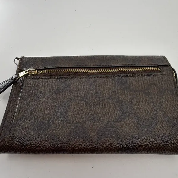 Coach Bifold Brown Signature Coated Canvas Wallet - Image 4