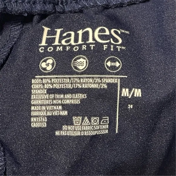 Hanes Scrub Pants Womens Size M Navy Blue Straight Leg Cargo Drawstring NWT - Image 6
