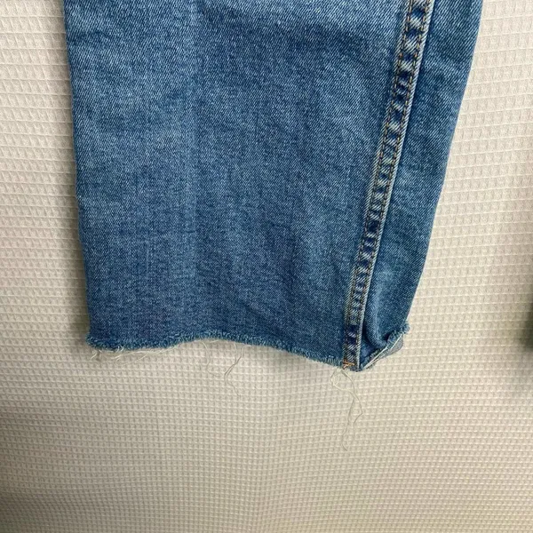 Zara | Blue Flare Jeans Raw Hem Boot Cut‎ 6 - Image 5