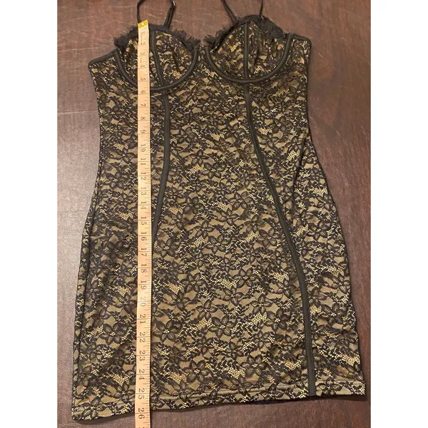 SheIn Black Lace Corset Bodycon Mini Dress Underwire Bustier Sz M (6) Valentines‎ Sexy - Image 4