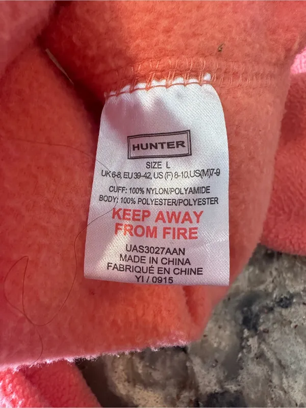 Hunter Tall Boot Socks Orange White Checker Cuff Size Large - Image 6