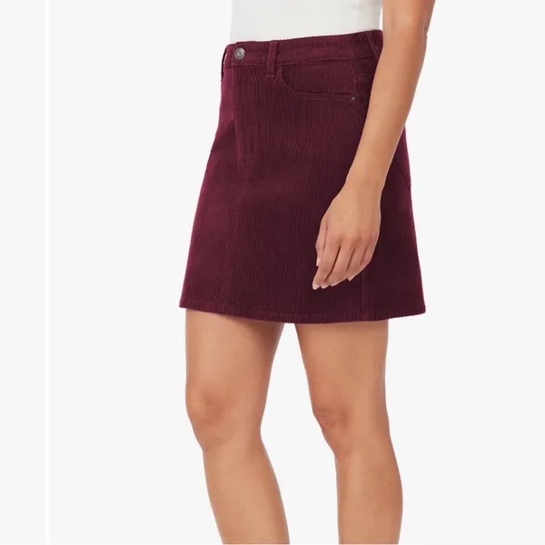 NWT‎ Kensie Burgundy Corduroy High Rise Mini Skirt Size 0/25 - Image 4