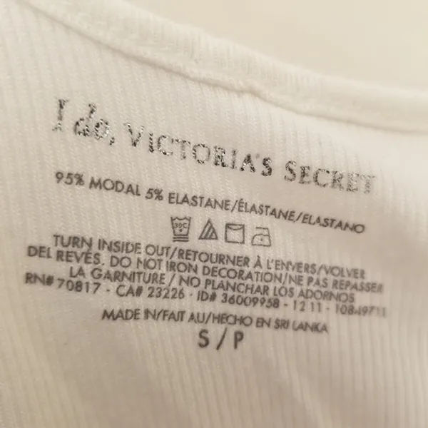 {S} Victoria's Secret I Do 'Bride' Ribbed Tank Top White - Image 7