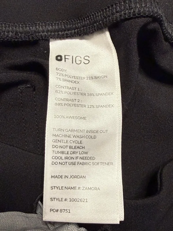 Figs Zamora Jogger Scrub Pant Womens Medium Black Medical Nurse Technical Health - Image 16