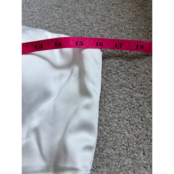 NWT IEENA Mac Duggal Mini Dress 6 White‎ One Shoulder Satin Bow Bridal #B865 - Image 6