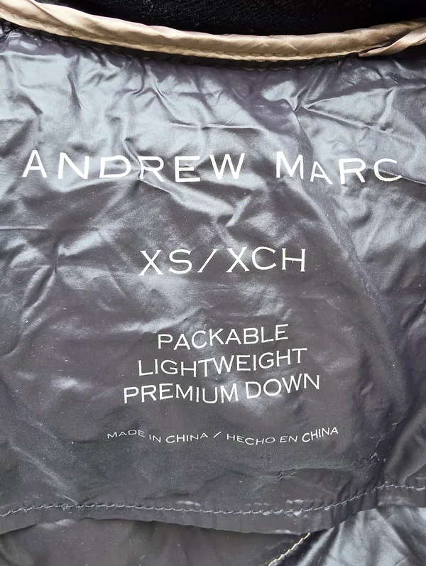 Andrew Marc Packable Lightweight Premium Down Puffer Coat Long Midi XS Bronze - Image 7