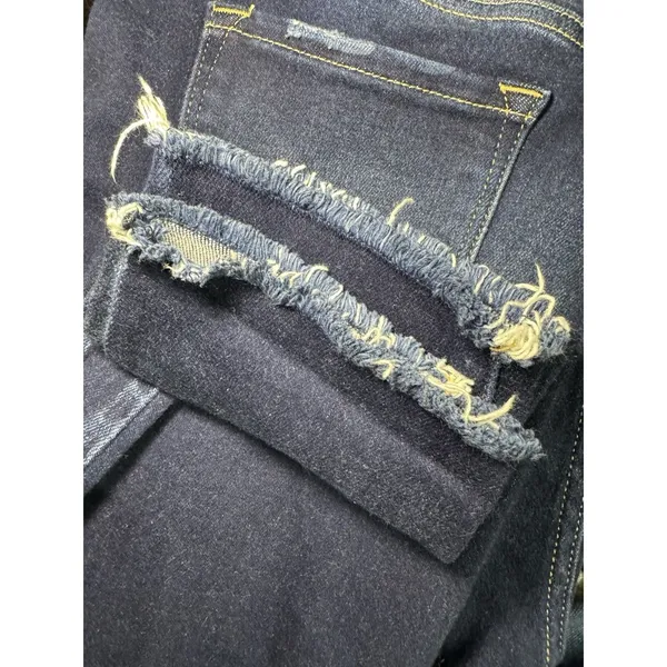 KanCan Womens Mid Rise Stretch Distressed Hem Skinny Denim Jeans Blue Size 15/31 - Image 6