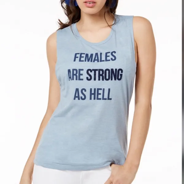 TRUE VINTAGE Females are Strong as Hell Tank Top Size XL - Image 2