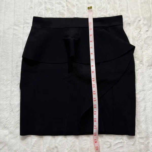 ZARA Black Knit Ruffle Peplum Skirt Womens Size‎ L - Image 5