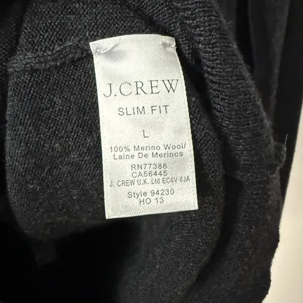 J.Crew‎ L Grey Sweater Slim Fit Merino Wool Minimalist Preppy Classic - Image 5