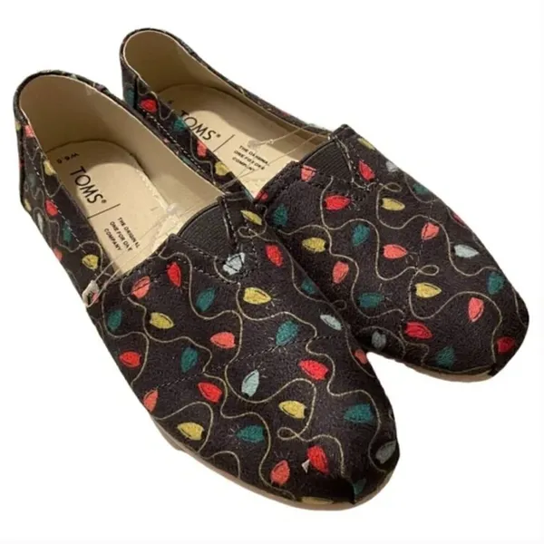 Toms Christmas‎ Lights Shoes 6.5 - Image 5