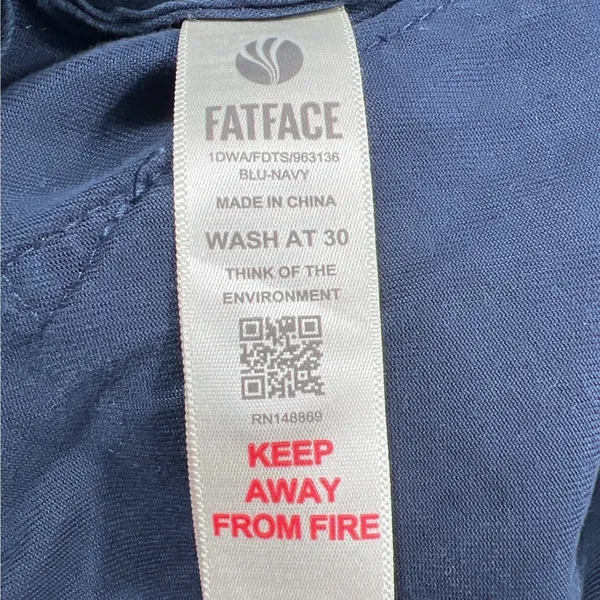 Fat Face Navy Blue Short Sleeve Button Front Jumpsuit Womens 6 EUC - Image 9