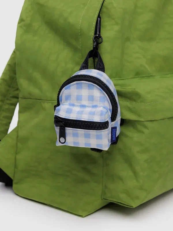 BAGGU Backpack Charm in Light Blue Gingham NWT! - Image 2