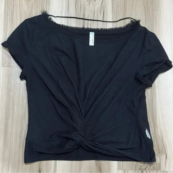 Free People Movement Run in the Sun Short Sleeve T Shirt Black Women’s Medium - Image 2
