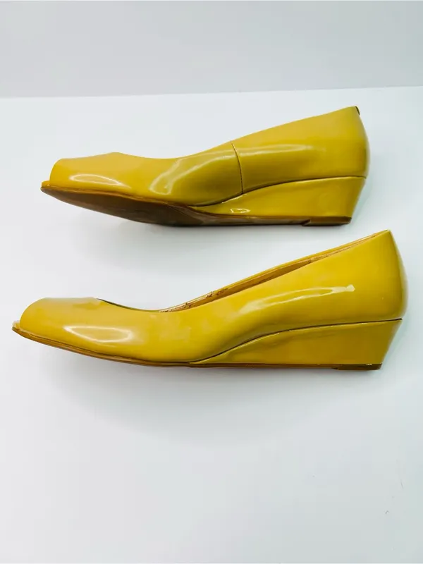 Talbots Tanish Patent Peep-Toe Flats Size 10-1/2 M with 1-1/2” Wedge Heel - Image 4