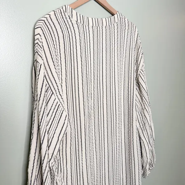 Free People Rhythm Of The Night Striped Tunic Top Ivory Black Women’s Size Small - Image 8