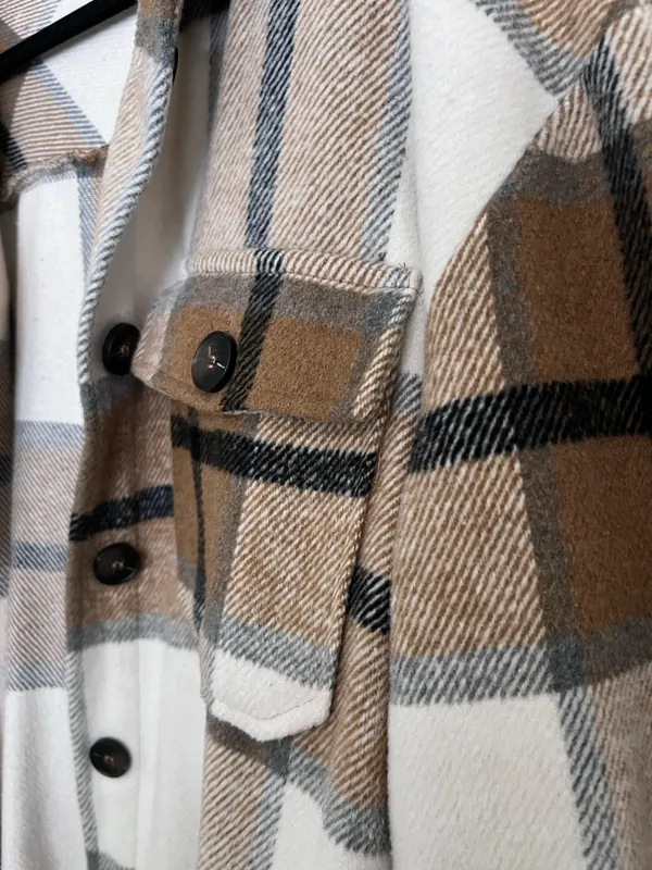 Boutique Plaid Button-Up Jacket - Image 2