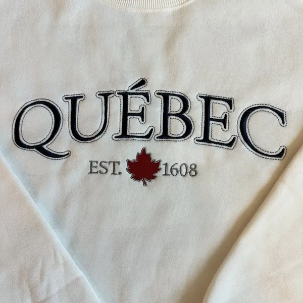 Canadian Vintage Clothing Co Quebec Est 1608 Cream Sweatshirt Medium NWT - Image 7